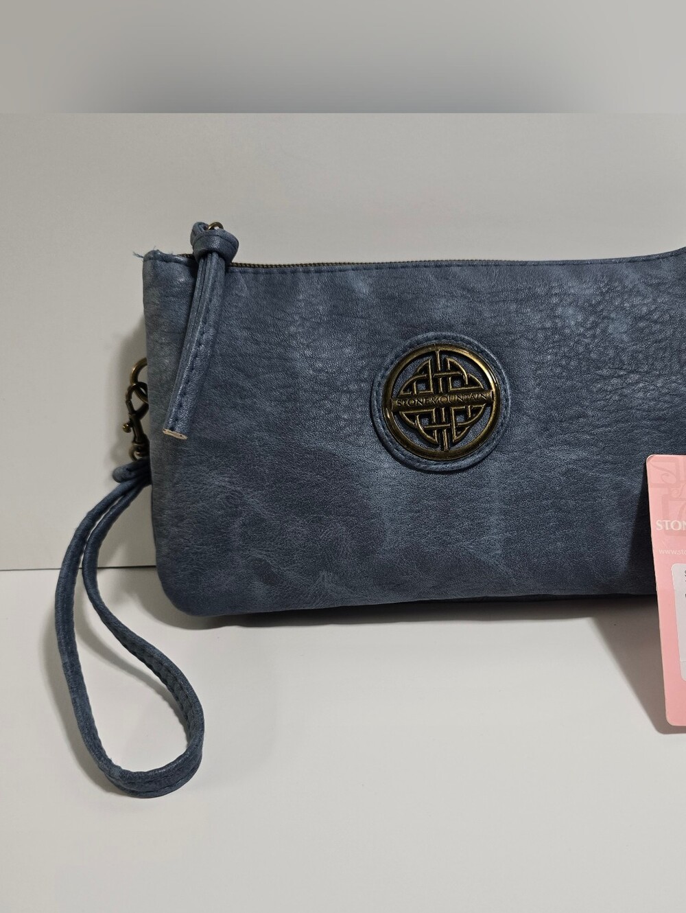 NWT Stone Mountain Accessories Denim Blue Wristlet Crossbody Bag